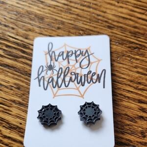 Black Spider Web Earrings